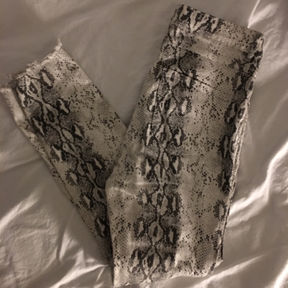Snake print jeans